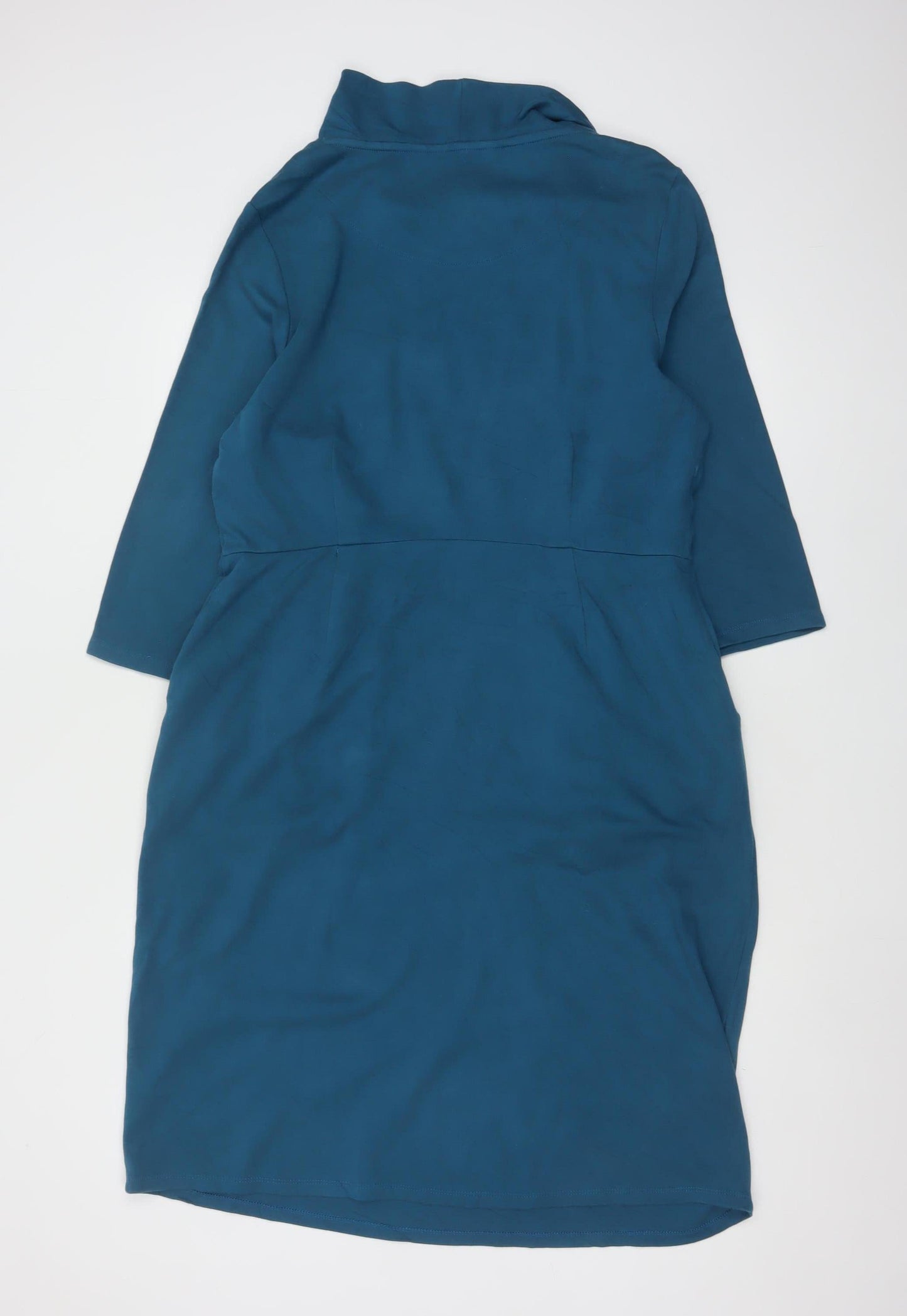 Seasalt Cornwall Women’s Blue Size 16 Cleats Cowl Neck Sheath Dress
