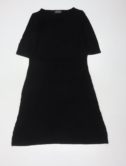 Per Una Women Black Size 12 Long Fit & Flare Knit Dress
