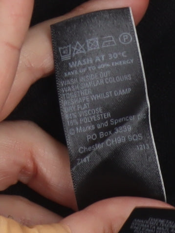 Per Una Women Black Size 12 Long Fit & Flare Knit Dress