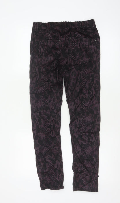 LauRie Women’s Purple Snake Print Skinny Stretch Trousers UK 8