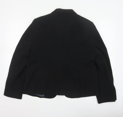 CC Women's Black UK 18 Tuxedo Blazer Satin Shawl Lapel