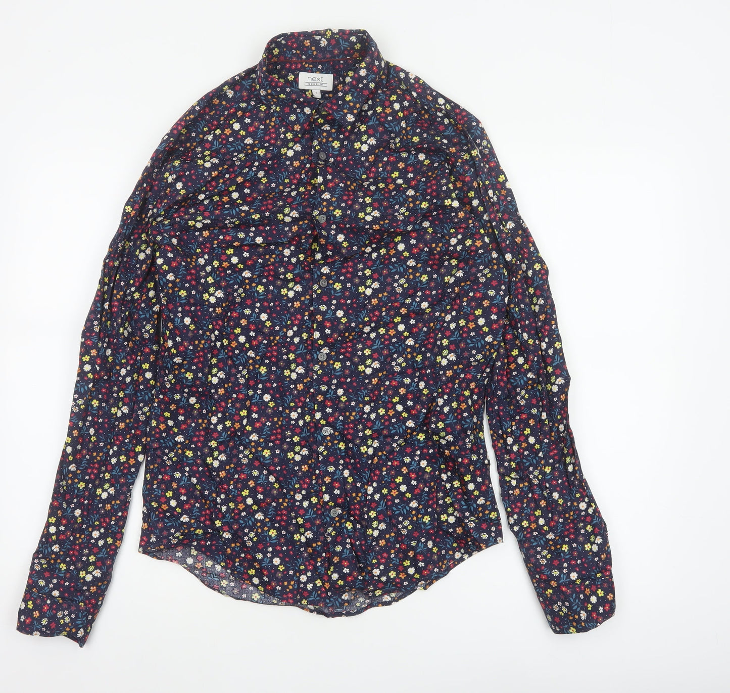 Next Men’s Multicoloured Floral Slim Fit Cotton Shirt Size S