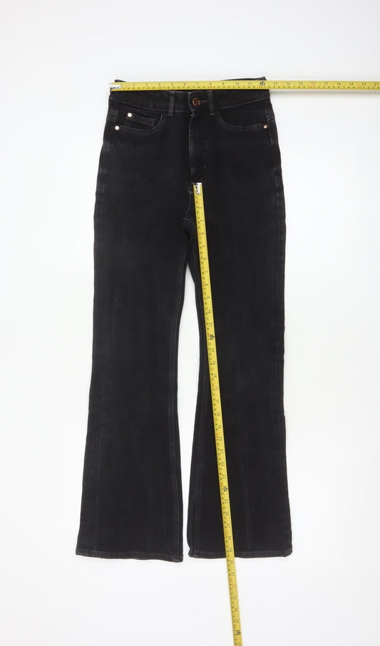 M&S Women Black UK 8 Short Bootcut Stretch Magic Shaping Jeans