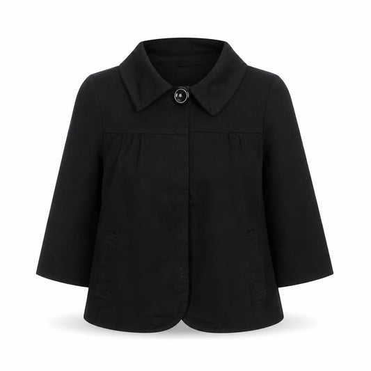 Ingredients Women’s Black Size 8 Cotton Blend Collared Jacket