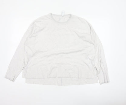 White Label Women’s Silver L Fine Knit Crew Neck Glitter Jumper