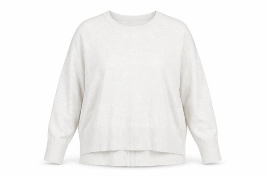 White Label Women’s Silver L Fine Knit Crew Neck Glitter Jumper