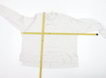 White Label Women’s Silver L Fine Knit Crew Neck Glitter Jumper