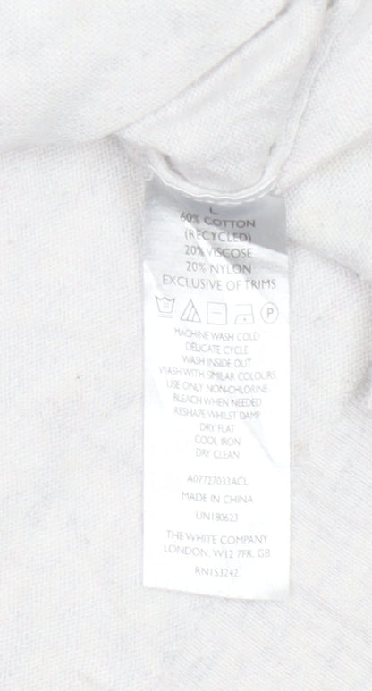White Label Women’s Silver L Fine Knit Crew Neck Glitter Jumper