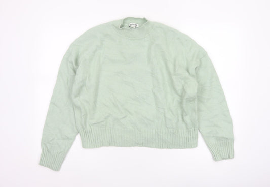 Jaeger Women’s Green M Mock Neck Raglan Knit Pullover Jumper