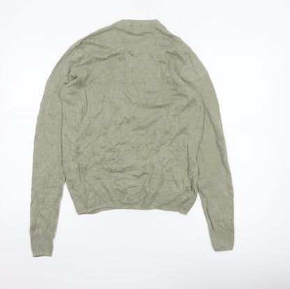 Commoners Women’s Green Linen Crew Neck Knit Pullover Jumper Size 8