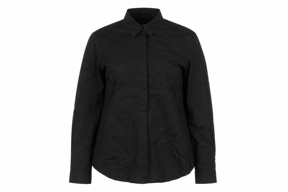 Front view of ASOS Design Women’s Black UK 10 Basic Long Sleeve Button-Up Shirt