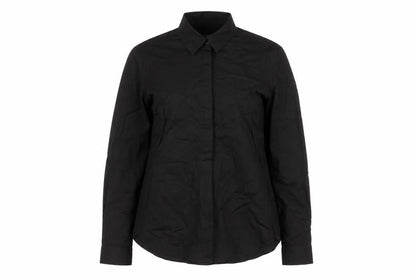 Front view of ASOS Design Women’s Black UK 10 Basic Long Sleeve Button-Up Shirt