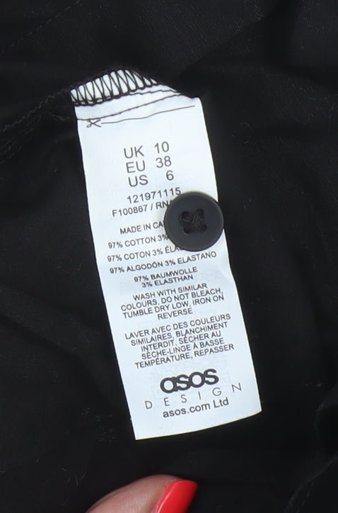 ASOS Design Women’s Black UK 10 Basic Long Sleeve Button-Up Shirt