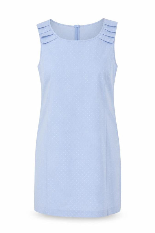 Savida Women Blue Polka Dot Ruffle Sheath Knee Dress UK 18 Cotton