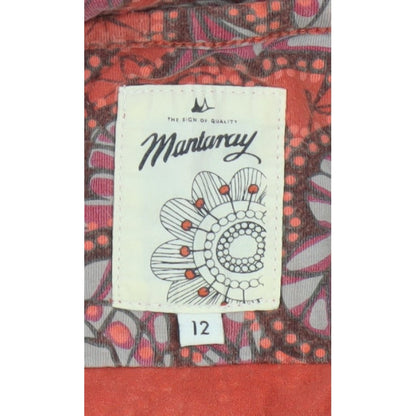 Mantary Women’s Orange Floral A-Line Knee Length Dress UK 12