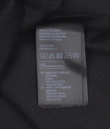 H&M Women Black UK 8 Skater Dress Scoop Neck Stretch Knee Length