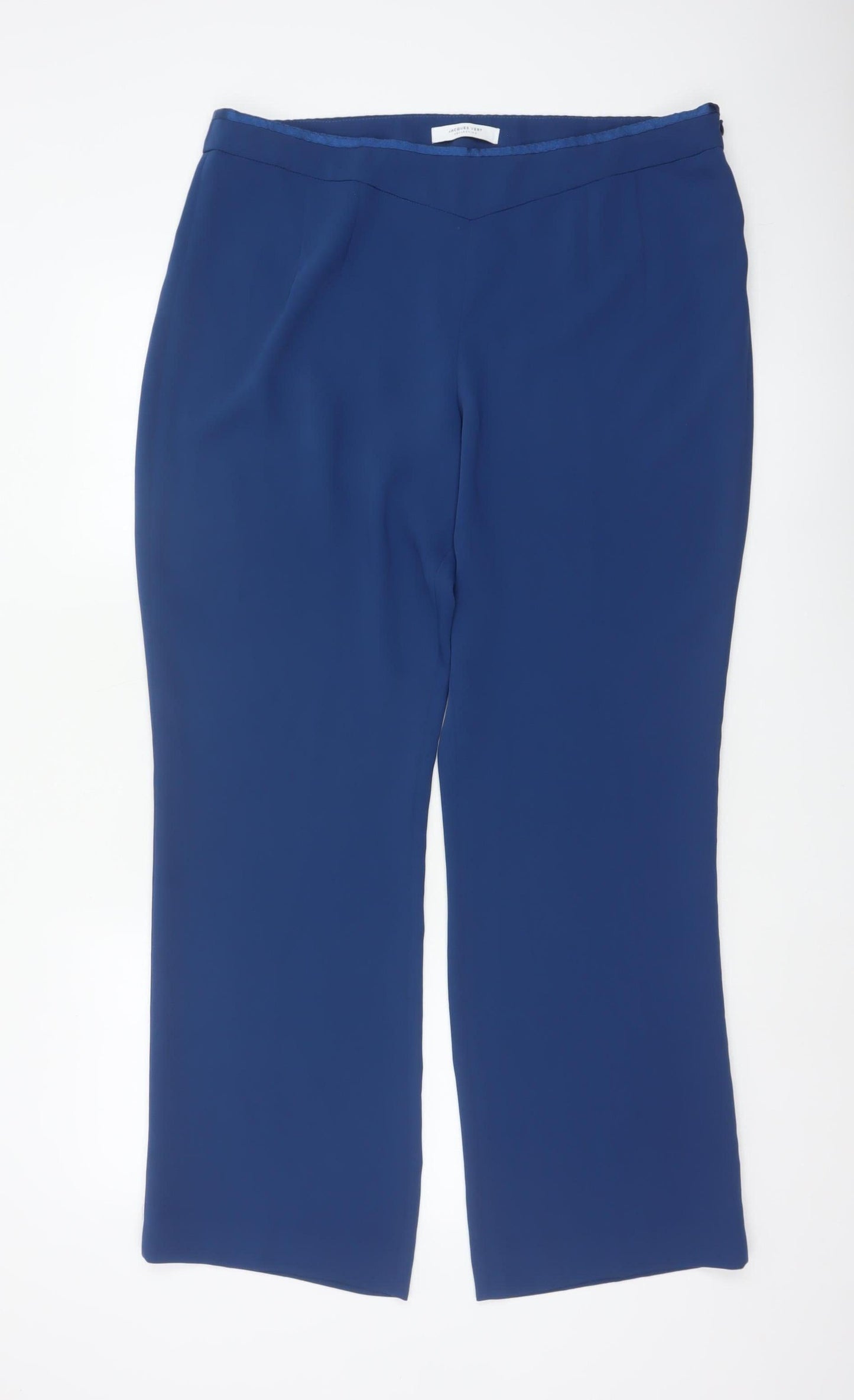 Jacques Vert Women's Blue UK 18 Wide-Leg Tailored Dress Trousers