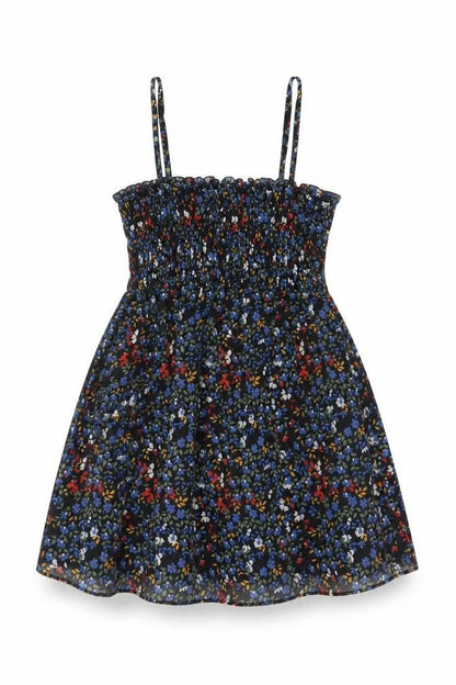 Zara Basic Women Multicoloured UK 12 Floral Smocked Camisole Tank Top