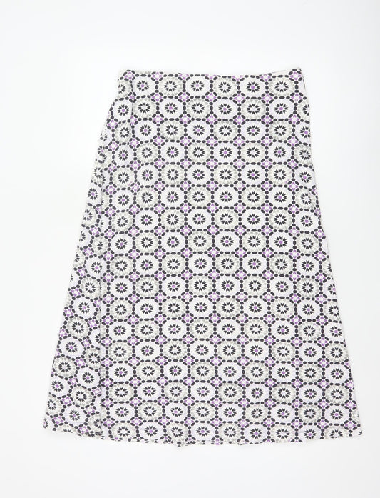 Lands' End Women Multicoloured M Geometric A-Line Long Skirt