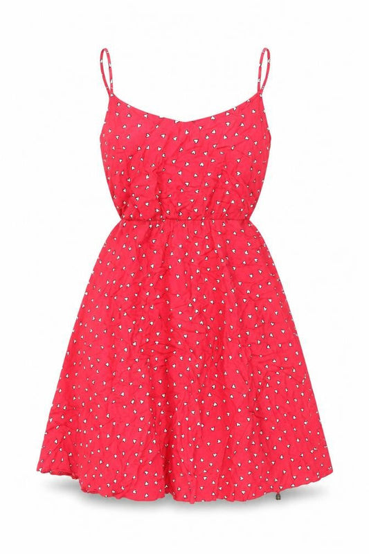 New Look Women’s Red Heart Print Long Fit & Flare Dress UK 14
