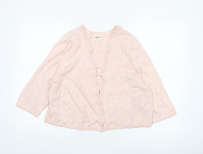 Studio 8 Women Pink Size 22 Open Knit 3/4 Sleeve Cardigan