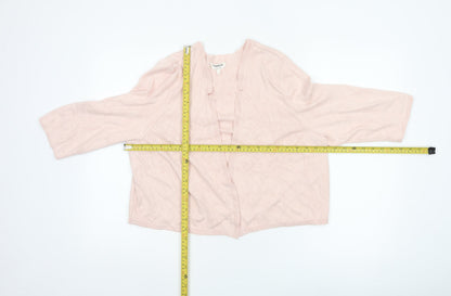 Studio 8 Women Pink Size 22 Open Knit 3/4 Sleeve Cardigan