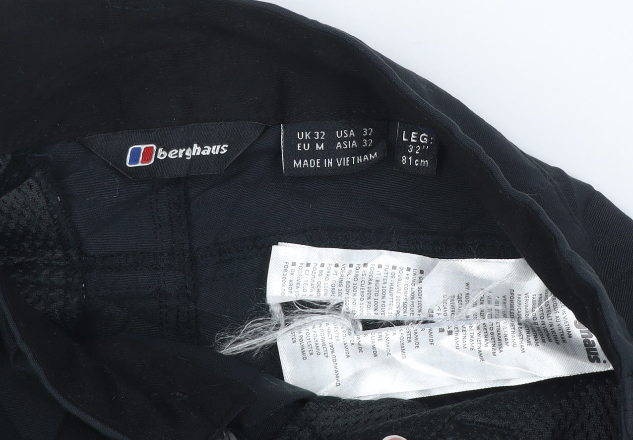 Berghaus Mens Black UK 32 Hiking Pants Lined Adjustable Waist