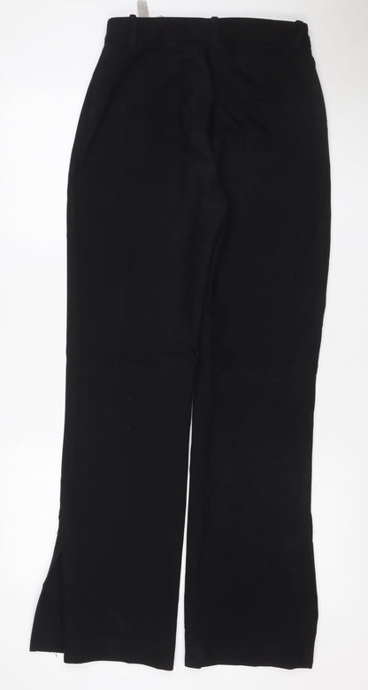 Zara Women Black UK 8 Straight Leg Stretch Tailored Trousers Workwear