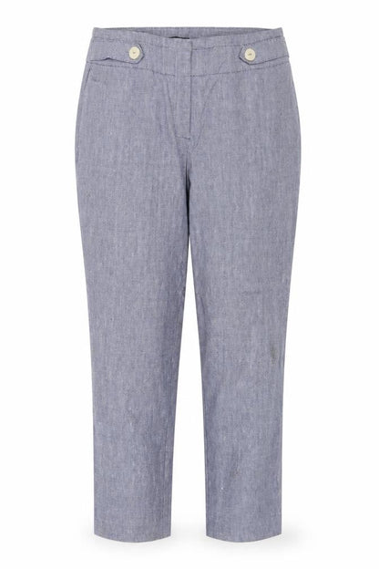 Next Women Grey UK 12 Linen Blend Straight Trousers Pockets