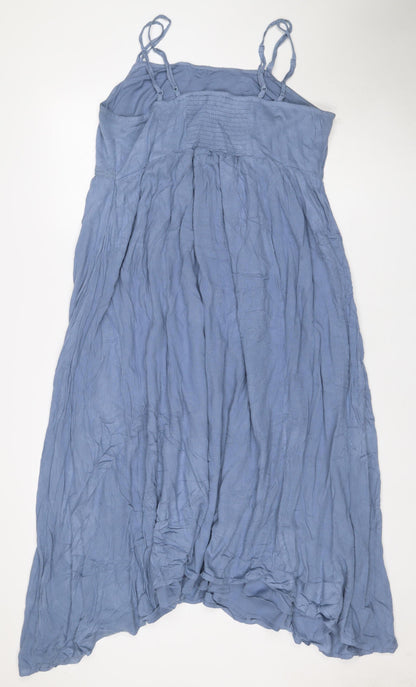M&S Women’s Blue UK 16 Bohemian Floral Embroidered Maxi Dress
