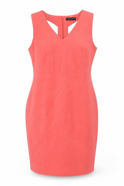 Front view of Dorothy Perkins Women Pink UK 16 Knee Length Sheath Cut Out Dress