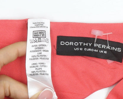 Dorothy Perkins Women Pink UK 16 Knee Length Sheath Cut Out Dress