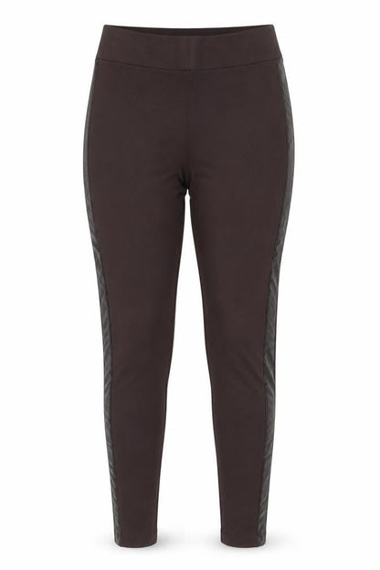 Marks & Spencer Women's Black UK 12 Regular Faux Leather Panel Leggings