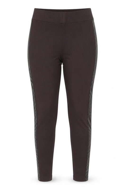 Marks & Spencer Women's Black UK 12 Regular Faux Leather Panel Leggings