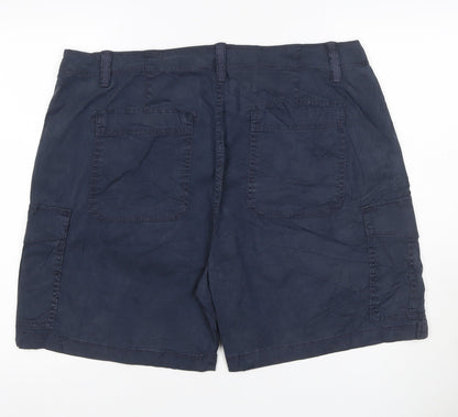 M&S Women’s Navy Blue Size 20 Lyocell Cotton Stretch Cargo Shorts