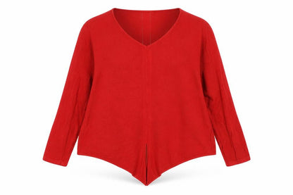 White Stuff Women Red UK 12 V-Neck Cotton Knit Pullover Jumper