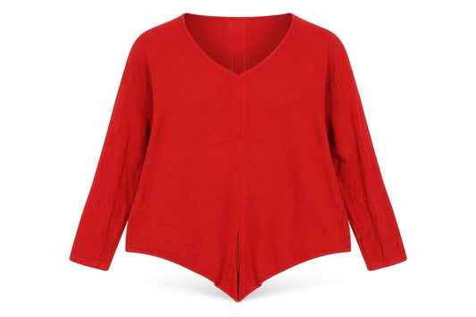White Stuff Women Red UK 12 V-Neck Cotton Knit Pullover Jumper