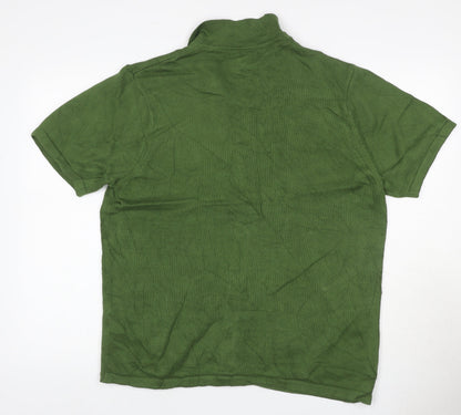 ASOS Design Men’s Green L Short Sleeve Cotton Button Cardigan Collared
