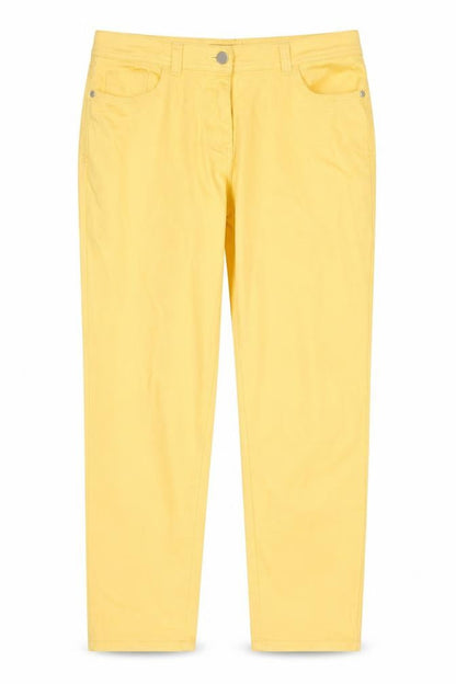 M&Co Women Yellow Size 14 Straight Stretch 5-Pocket Jeans