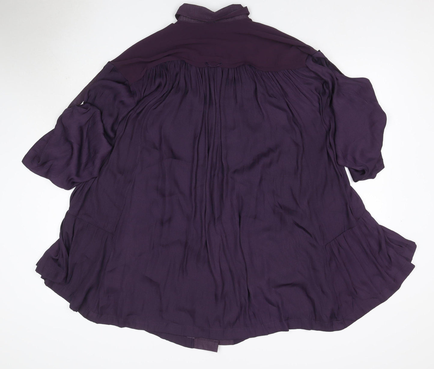 Free People Women Purple XS Bohemian Pleated Shirt Dress
