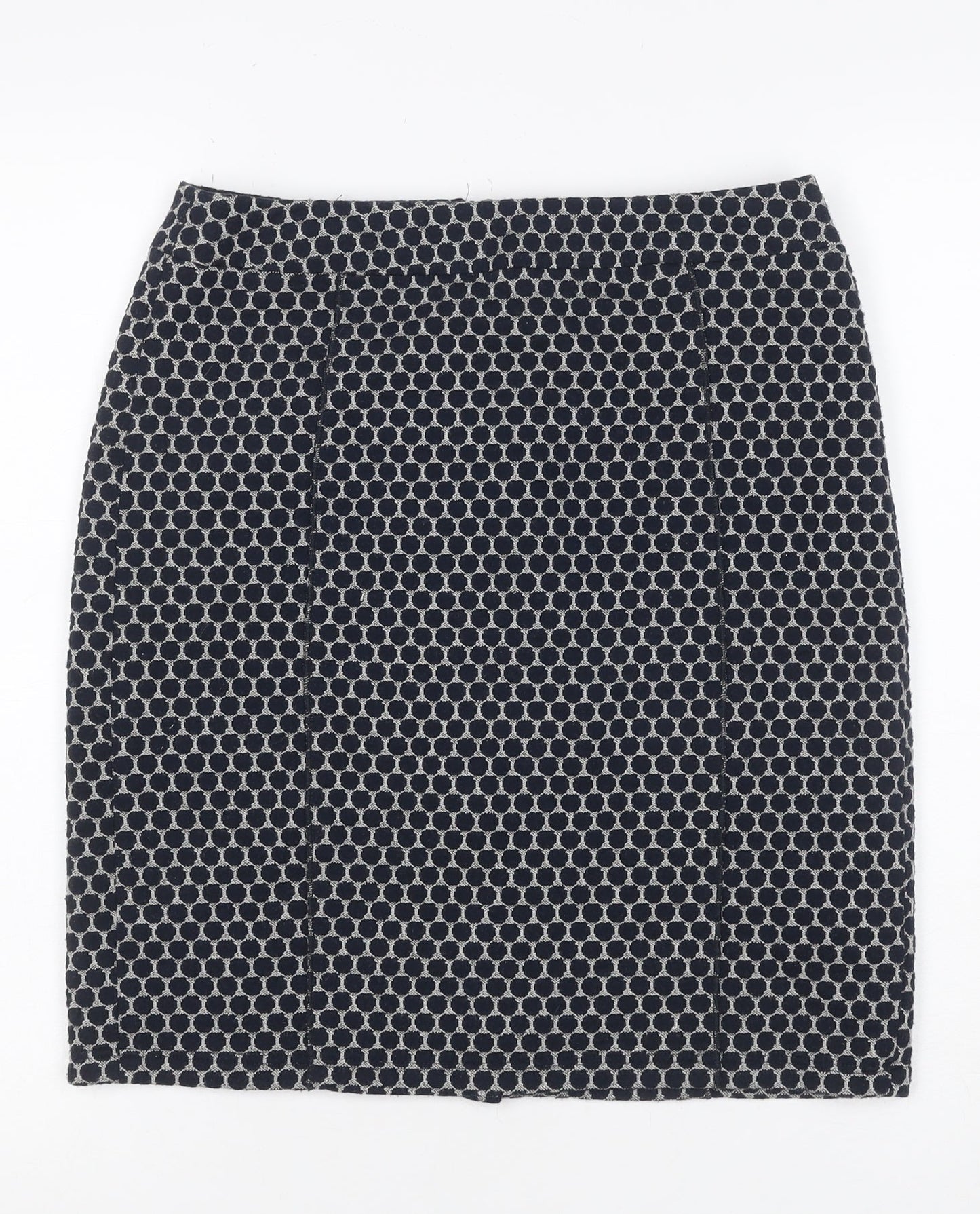 Gerry Weber Women Navy Grey UK 8 Geometric Knit Pencil Mini Skirt