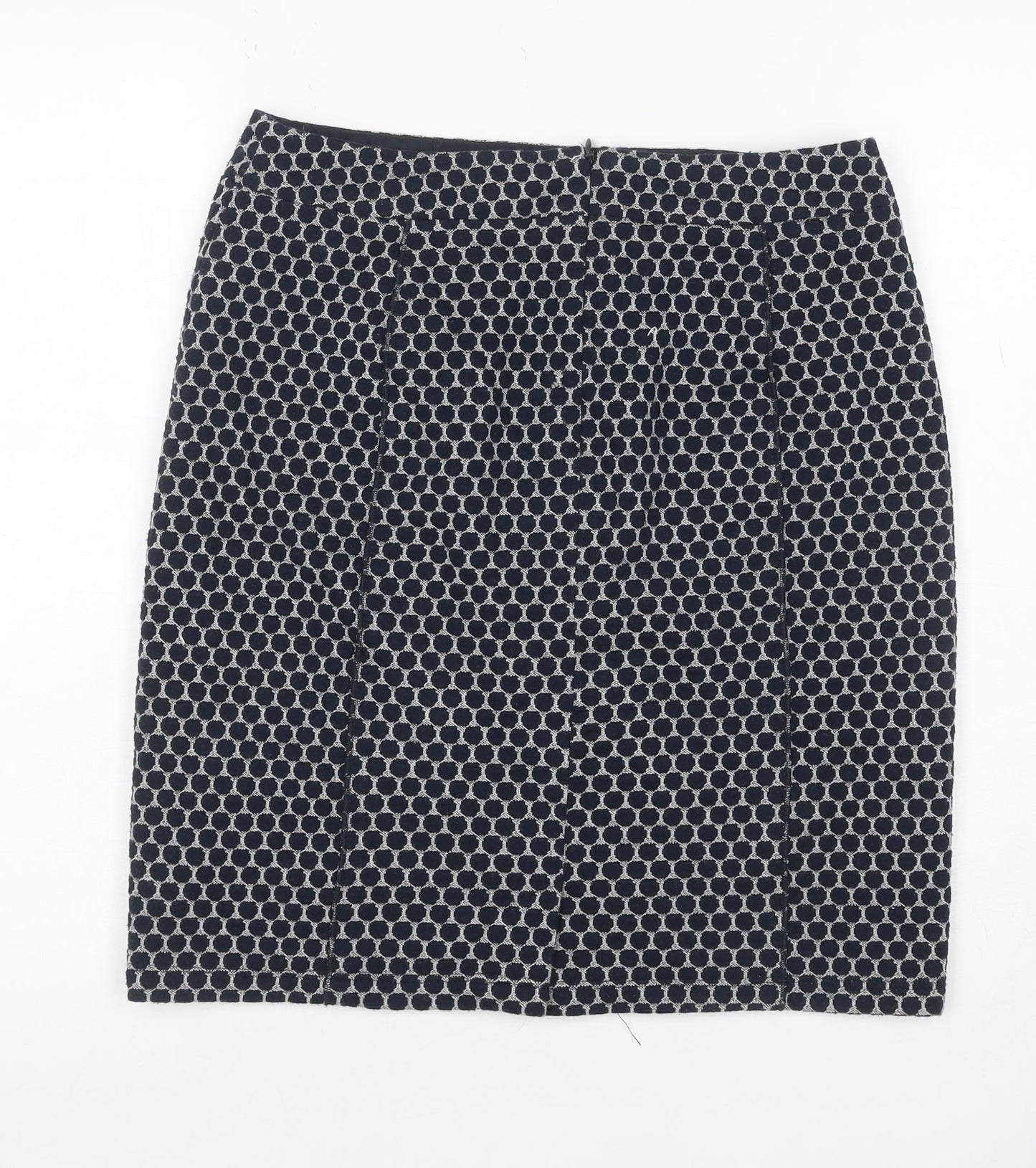 Gerry Weber Women Navy Grey UK 8 Geometric Knit Pencil Mini Skirt