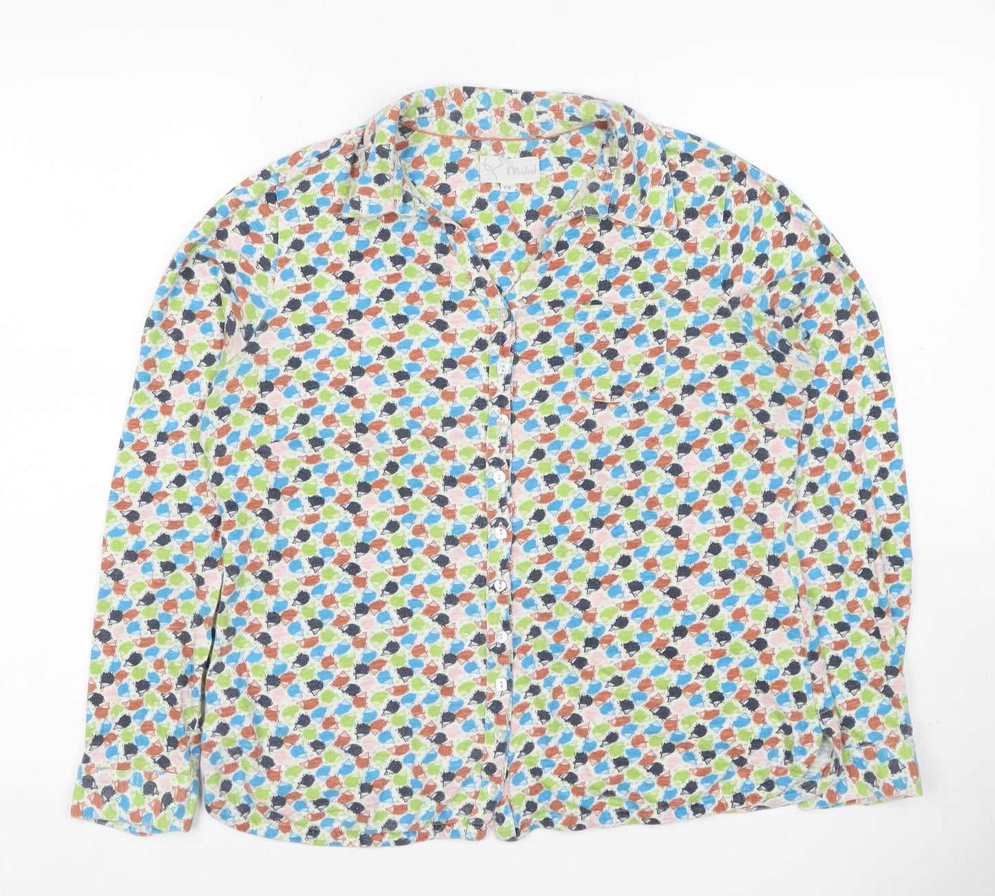 Mistral Women’s Multicoloured Size 12 Geometric Cotton Button-Up Shirt