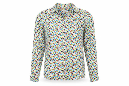 Mistral Women’s Multicoloured Size 12 Geometric Cotton Button-Up Shirt