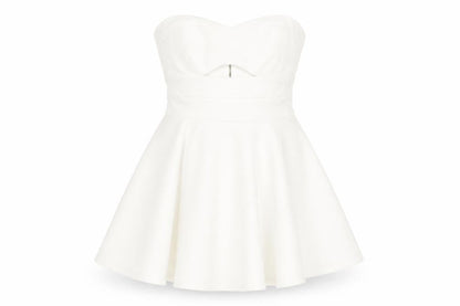 Aniye By Women Ivory UK 10 One Shoulder Fit & Flare Mini Dress