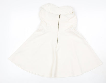 Aniye By Women Ivory UK 10 One Shoulder Fit & Flare Mini Dress