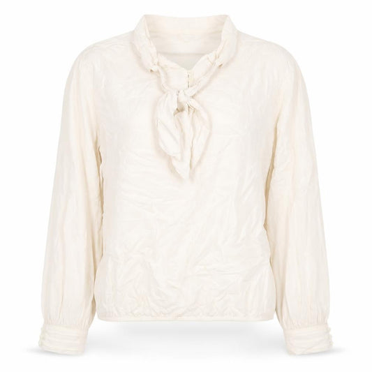 Canyon Traders Women Ivory UK 14 Ruffle Tie Neck Long Sleeve Blouse