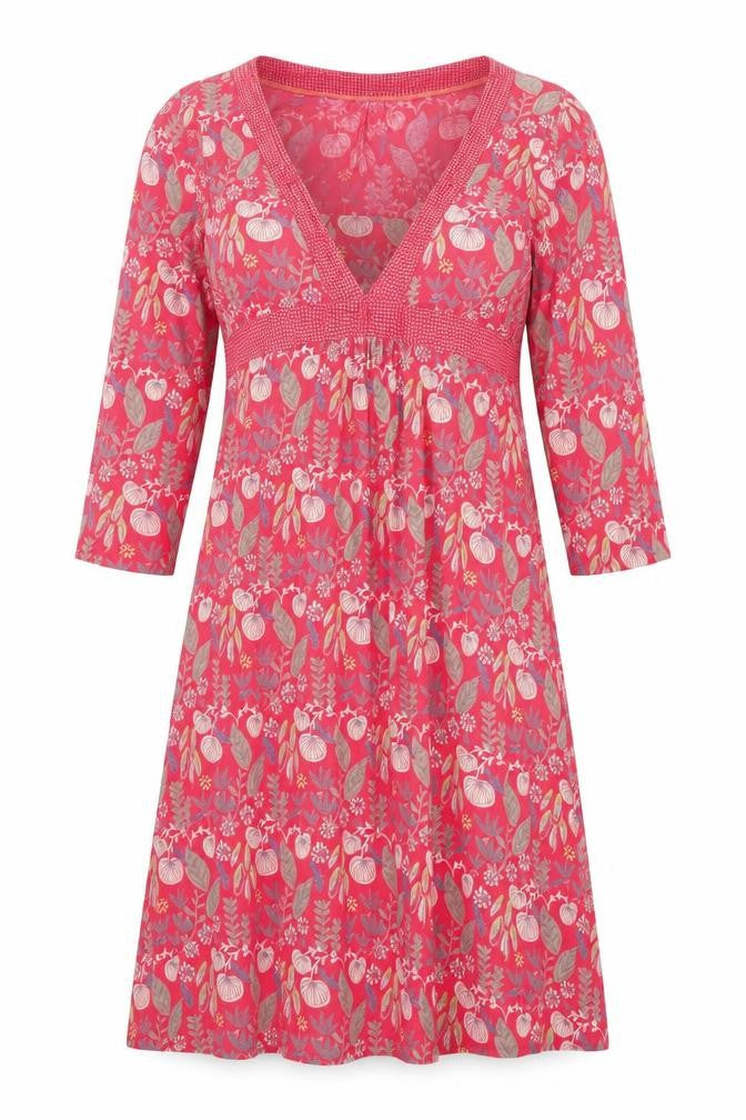 White Stuff Women’s Red Floral Midi A-Line Dress UK 10 V-Neck