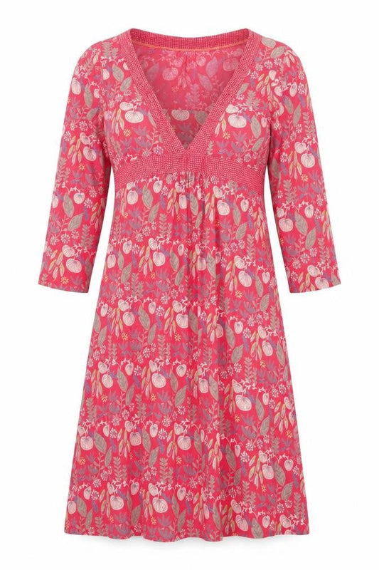 White Stuff Women’s Red Floral Midi A-Line Dress UK 10 V-Neck