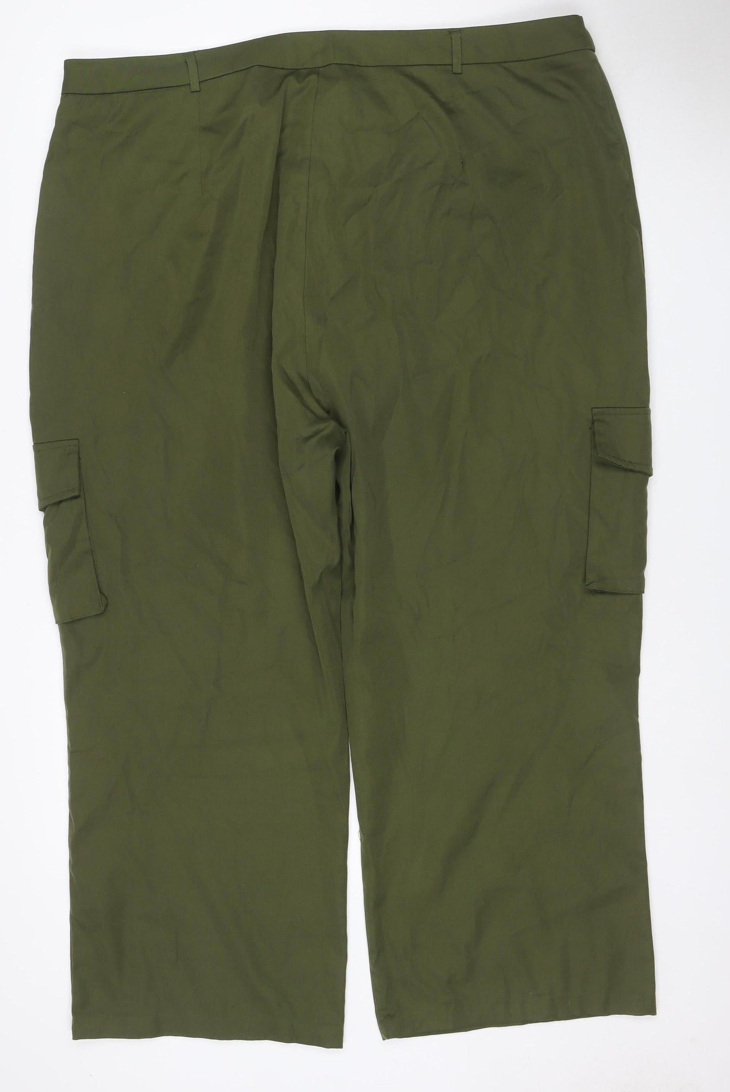 PrettyLittleThing Women’s Khaki Green UK 22 Cargo Straight Leg Trousers